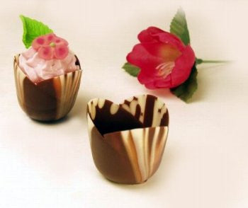 Marbled Chocolate Tulip Cups, Mini - 1½"