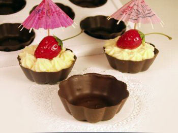 Fluted Dark Chocolate Cups -  2½"
